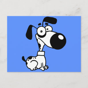 Zwarte en witte hond briefkaart