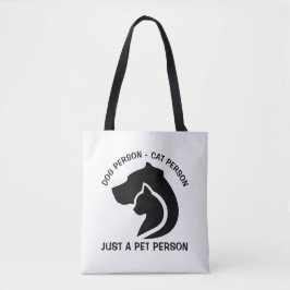 Zwarte en witte hond en kat tote bag