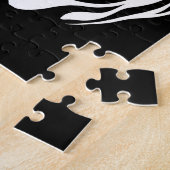 Zwarte en witte hond legpuzzel (Zijkant)