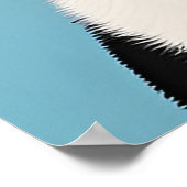 Zwarte en witte hond met blauwe halsband poster (Hoek)