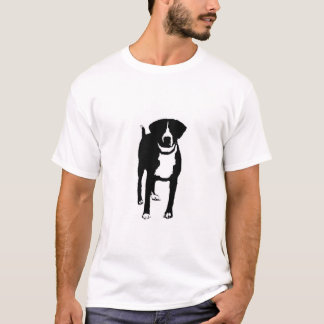 zwarte en witte hond t-shirt