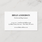 Zwarte en witte hond visitekaartje (Achterkant)