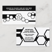 zwarte en witte honingraat klantenkaartje (Voorkant / Achterkant)