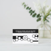 zwarte en witte honingraat klantenkaartje (Staand voorkant)