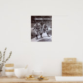 Zwarte en witte honkbal afbeelding poster (Keuken)