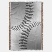 Zwarte en witte honkbal deken (Voorkant Verticaal)