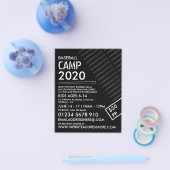 Zwarte en witte honkbal, honkbalkamp flyer (Enkel)