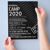 Zwarte en witte honkbal, honkbalkamp flyer (Hand)