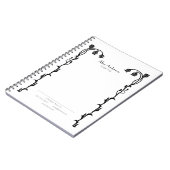 zwarte en witte hoofdbloemen notitieboek (Linkerzijde)