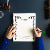  zwarte en witte hoofdbloemen notitieboek