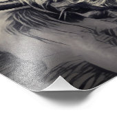 Zwarte en witte Hoogland Koe Foto Afdruk (Hoek)