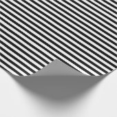Zwarte en witte horizontale strepen cadeaupapier (Hoek)