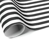 Zwarte en witte horizontale strepen cadeaupapier (Rol Hoek)
