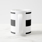 Zwarte en witte horizontale strepen grote koffiekop (Achterkant)