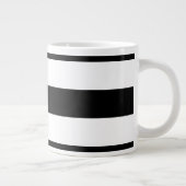 Zwarte en witte horizontale strepen grote koffiekop (Rechts)