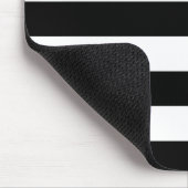 Zwarte en witte horizontale strepen muismat (Hoek)