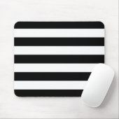 Zwarte en witte horizontale strepen muismat (Met muis)