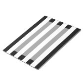 Zwarte en witte horizontale strepen notitieblok (Schuin)