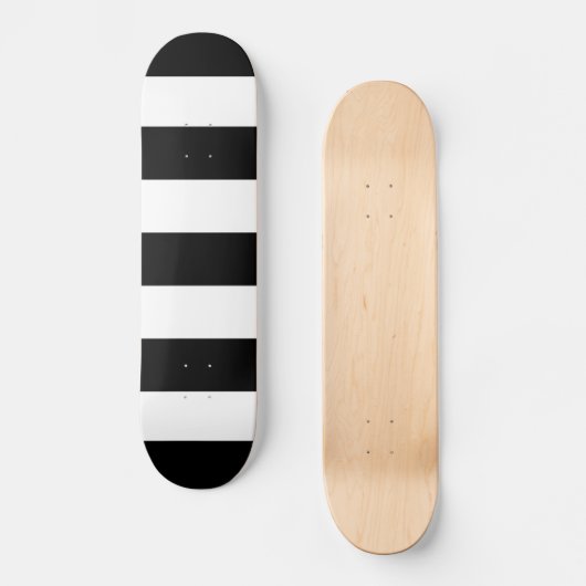 Zwarte en witte horizontale strepen skateboard (Voorkant)