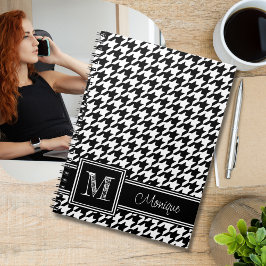 Zwarte en witte horsstooth | Modern monogram Notitieboek