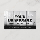 Zwarte en witte houten planken Kool Hout Graan Kij Visitekaartje (Voorkant)