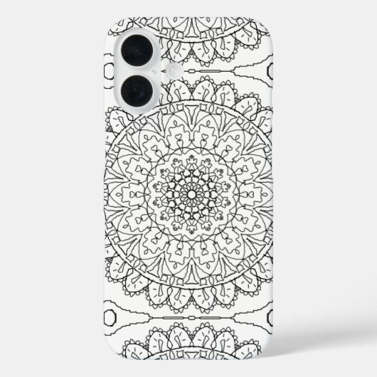 Zwarte en Witte Huge Mandala Zen Buddha Geometric Case-Mate iPhone Case (Achterkant)