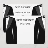 Zwarte En Witte Huwelijksuitnodiging Homohuwelijk  Save The Date (Voorkant / Achterkant)