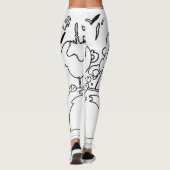 zwarte en witte illustratie smog leggings (Achterkant)