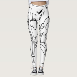  zwarte en witte illustratie smog leggings