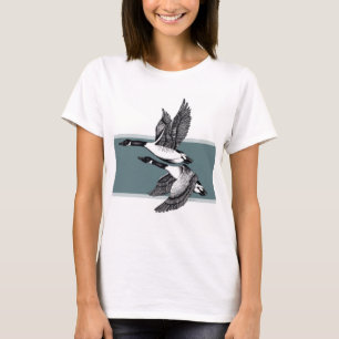 Zwarte en witte illustratie van Canada Geese T-shirt