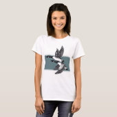 Zwarte en witte illustratie van Canada Geese T-shirt (Voorkant volledig)