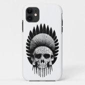 Zwarte en witte Indische schedel Case-Mate iPhone Case (Achterkant)