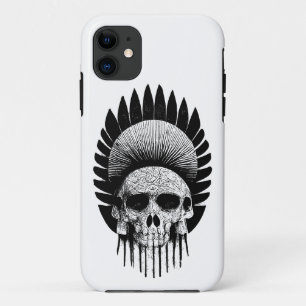 Zwarte en witte Indische schedel Case-Mate iPhone Case