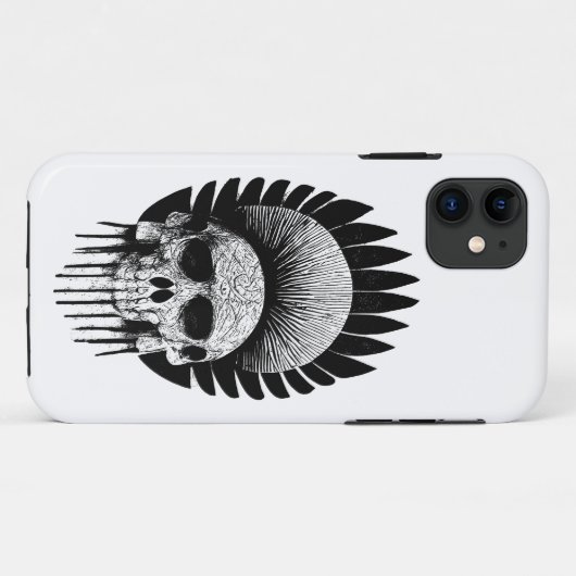 Zwarte en witte Indische schedel Case-Mate iPhone Case (Achterkant (horizontaal))