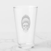 Zwarte en witte Indische schedel Glas (Achterkant)