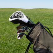 Zwarte en witte Indische schedel Golfheadcover (Insitu)