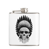 Zwarte en witte Indische schedel Heupfles (Voorkant)