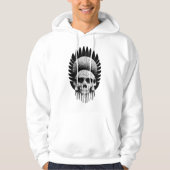 Zwarte en witte Indische schedel Hoodie (Voorkant)