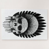 Zwarte en witte Indische schedel Legpuzzel (Horizontaal)