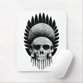 Zwarte en witte Indische schedel Muismat (Met muis)