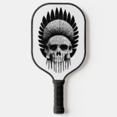 Zwarte en witte Indische schedel Pickleball Paddle (Voorkant)