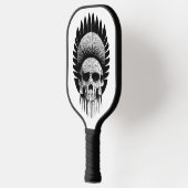 Zwarte en witte Indische schedel Pickleball Paddle (Links)