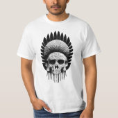 Zwarte en witte Indische schedel T-shirt (Voorkant)