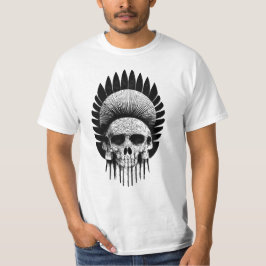 Zwarte en witte Indische schedel T-shirt