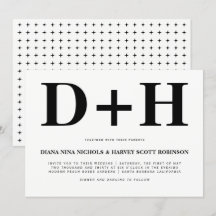 Zwarte en witte initialen, vettige typografie brui