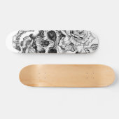 Zwarte en witte inkttekening Schaats Dek Persoonlijk Skateboard (Horizontaal)