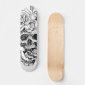 Zwarte en witte inkttekening Schaats Dek Persoonlijk Skateboard (Voorkant)