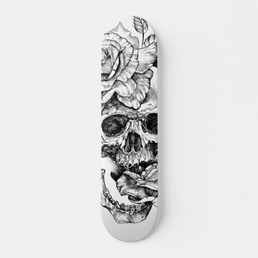 Zwarte en witte inkttekening Schaats Dek Persoonlijk Skateboard (Voorkant)
