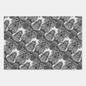 Zwarte en witte inkttekeningen inpakpapier vel (Voorkant 2)