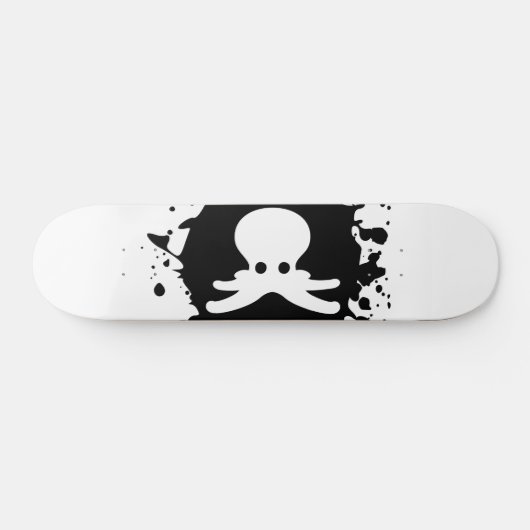Zwarte en witte inktvlek persoonlijk skateboard (Horizontaal)